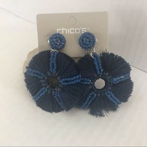 🆕Chico’s boho navy blue earrings
